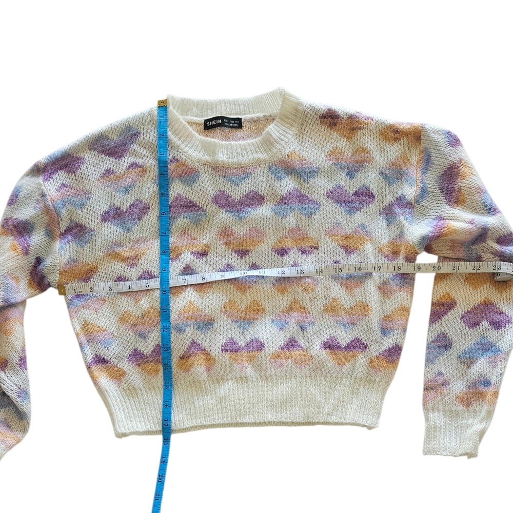 Multicolor Heart Pattern Sweater - Picture 5 of 5